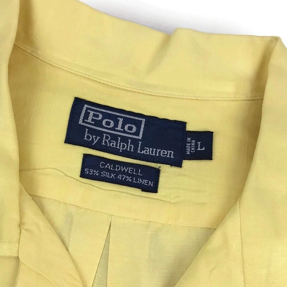 Ralph Lauren CALDWELL Silk Linen Camp Shirt Large - Picture 8 of 8